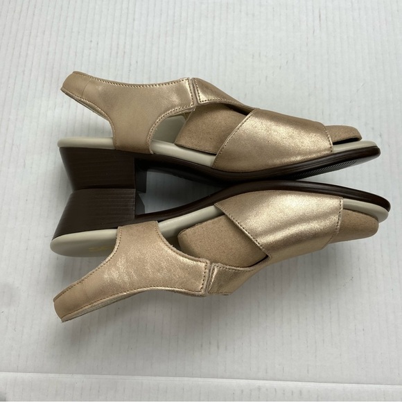 NEW SAS Suntimer Leather Heeled Sandal-Narrow Size 8N in‎ Lusso (Gold) Comfort - Picture 14 of 16